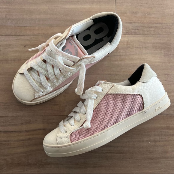 P448 Johnny low top sneakers jolly Polly pink and white -37 - Picture 2 of 11